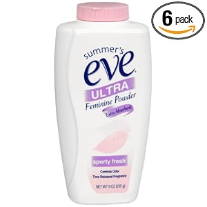 Summer's Eve Ultra, Feminine Powder, Extra Absorbent, Sporty Fresh, 9-Ounce Bottles (Pack of 6) by Summer's Eve