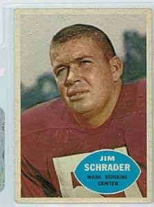 1960 Topps FB 128 Jim Schrader Redskins Very Good to Excellent