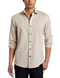 Victorinox Men's Chandon Linen Sport Shirt, Sand, Large