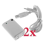 GTMax 2x Rechargeable Battery Pack with USB Cable for Microsoft XBox 360