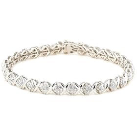 Sterling Silver 1 cttw Diamond Bracelet