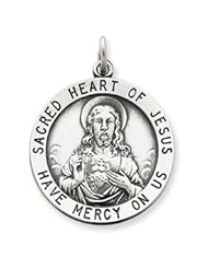 Sterling Silver Sacred Heart of Jesus Medal QC3461"
