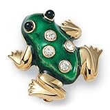 Frog Crystal Goldtone Pin