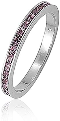 Bling Jewelry 925 Silver Simulated Alexandrite CZ Birthstone Eternity Ring