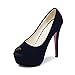 Womens Peep Toe Faux Suede Pumps Heels Shoes