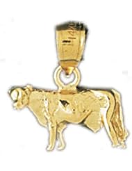 Dazzlers Solid 14k Gold Cow Charm Pendant Available in three colors from jewelsberry (weights: 1.2 grams only)