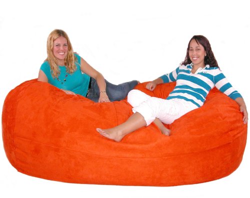 7.5-feet Xx-large Pumpkin Cozy Sac Foof Bean Bag Chair Love Seat