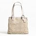 COACH Signature Tote Bag Handbag Light Khaki/ Blush F17401