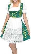 Hot Sale Dirndl Trachten Haus 3-Piece Short German Wear Party Oktoberfest Waitress Dress 12 42 Green