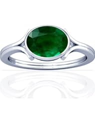 Platinum Oval Cut Emerald Solitaire Ring