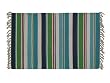 100% Cotton Flat Weave Green and Blue Rug Striped 2 X 3