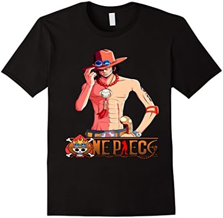 Men's One Piece Anime Luffy ACE T-Shirt 3XL Black