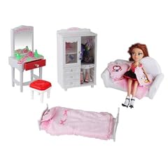 Modepuppe Set mit Schminktisch, Kleiderschrank, Sofa und andere Zubeh�r