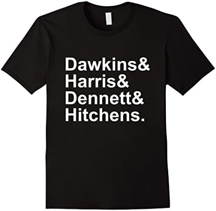 Men's Fab Four New Atheists Helvetica T-shirt XL Black