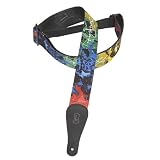 Levy's Leathers Polyester Guitar Strap with Jimi Hendrix Design, 2-inch
