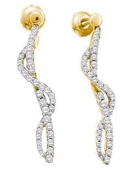 0.75 cttw 14k Yellow Gold Infinity Twist Earrings Diamond Infinity Twist Earrings (Real Diamonds: 3/4 cttw)