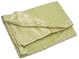 Crib Clouds Cuddle Fleece Dots and Satin Baby Security Blanket, Sage Green