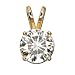 14K Yellow Gold Created Moissanite Pendant