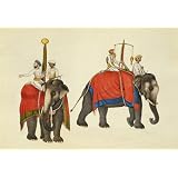 Two elephants with Mahouts carrying the fish and sun insignia (Print On Demand)