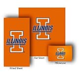 NCAA Illinois Fighting Illini Fitted/Flat Bed Sheet and Pillow Case Set