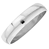 10k White Gold Mens Ladies Unisex Ring Wedding Band 6MM Domed Plain Shiny Polished Traditional Fit (Available in Sizes 5 to 13)