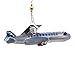Old World Christmas 46065, Trains, Helicopters, Boats and Trucks Glass Blown Ornaments for Christmas Tree Passenger Plane, Glitter Gray