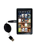 Retractable USB Cable for the Pandigital 9 inch Novel Color Tablet R90L200 with Power Hot Sync and Charge capabilities - uses Gomadic TipExchange Technology