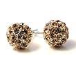 Small Golden Topaz Crystal Ball Metal Earrings Fashion Jewelry