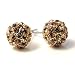 Small Golden Topaz Crystal Ball Metal Earrings Fashion Jewelry