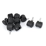 uxcell　キャスターホイール　グリップリング　2ホイール　オフィス椅子　スイベル　ブラック 10個入り 6mm x 15mm