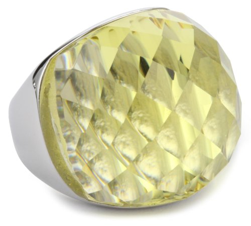 Nicky Hilton Bryant Park Silver Lemon Color Stone Fashion Ring, Size 7