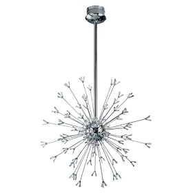 Eurofase CH-90LEK-15 Lenka 90-Light Chandelier, Chrome/Crystal