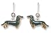   - Clearly Charming Black & Tan Dachshund Dog Sterling Silver and Enamel Earrings by Zarah