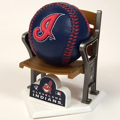 CLEVELAND INDIANS LOGO BASEBALL + STADIUM CHAIR STAND!