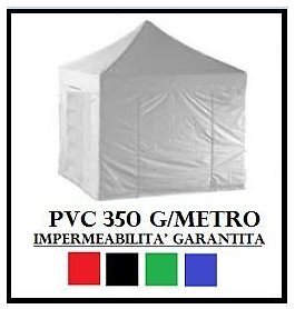 Set 4 Teli Laterali Di Ricambio Per Gazebo Pieghevole 3x3 Metri - Chiusura Totale E Con Finestre, Colore Bianco O Verde, Impermeabili