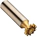 Niagara Cutter B555 Straight Tooth Shank Type Keyseat Cutter, High Speed Steel, TiN Coated, Round Shank, 5/8" Cutter Diameter, 10 Tooth, 1/8" Width