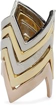 House of Harlow 1960 Tri-Colored Five Stack Jagged Rings, Size 7