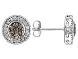 10KT WG .25CTW CHOCOLATE AND WHITE DIAMOND EARRINGS