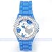 SALE Women Girls T-shirt Casual Sport Sky Blue Silicone Soft Band Crystal Watch