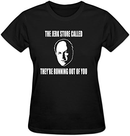 Janen Rin Women's Short Sleeve The Jerk Store Called Seinfeld TV Show T Shirt For Ladies L Black