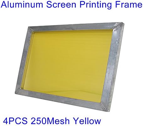 4PCS 48*58cm(19''*23'')Aluminum Screen Printing Frames 40Mesh To 350Mesh White/Yellow (4PCS 250Mesh(Yellow))