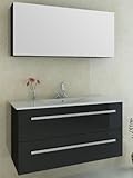 Badmöbelset Atlantis Hochglanz/schwarz Korpus Schwarz 60cm
