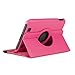 GMYLE(R) Hot Pink 360 Degree Rotating PU Leather Folio Stand Case Cover for Nook HD 7 inches Barnes & Noble e-Book Reader Tablet (Multi Angle- Vertical/Horizontal and Wake up Sleep Function)