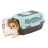 Petmate 21087 Pet Taxi Fashion Dog Crate, Small, Light Gray/Navy