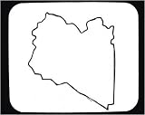 Decorated Mouse Pad with Africa, map, "black and white", Libya, outline, area, geograpy, region, land