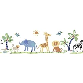 Safari Animals Prepasted Wall Border