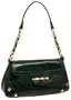 Elaine Turner Embossed Lizard Madison Shoulder Pouchette,Emerald,one size