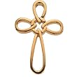 14K Yellow Gold Celtic Design Cross Pendant - 34.25x22.00mm