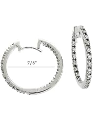 14K White Gold 0.48cttw Round Diamond Earring