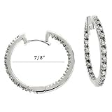 14K White Gold 0.48cttw Round Diamond Earring